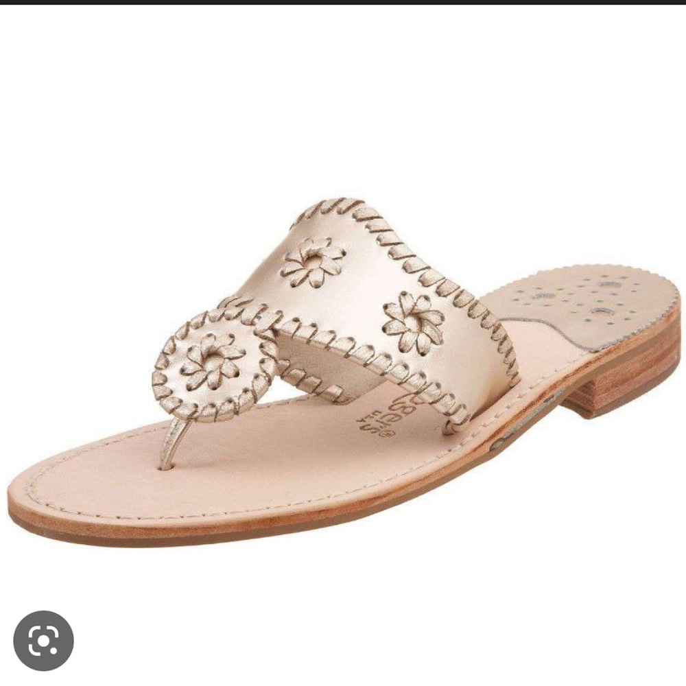 Jack Rogers iconic Jack sandles in platinum size 7